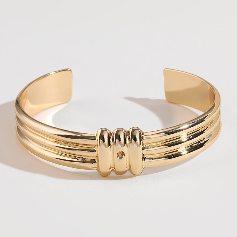 Spring Summer Retro Simple Pattern Hollow Out Cutout Bracelet Women Ornament