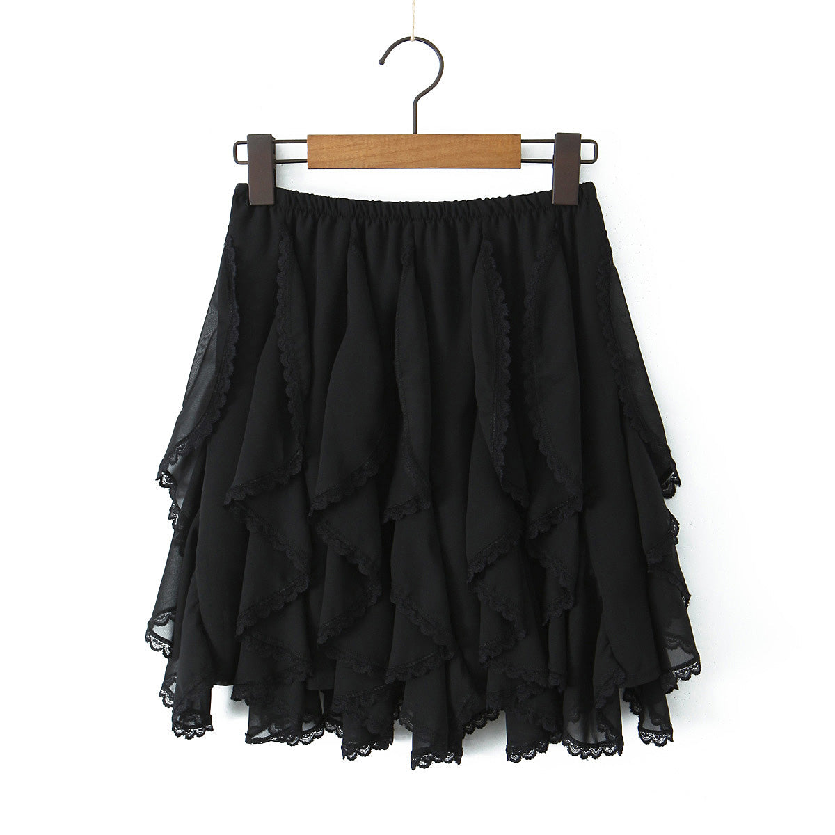 Winter Lace Ribbon Elastic Waist Teenage Casual Travel Skirt
