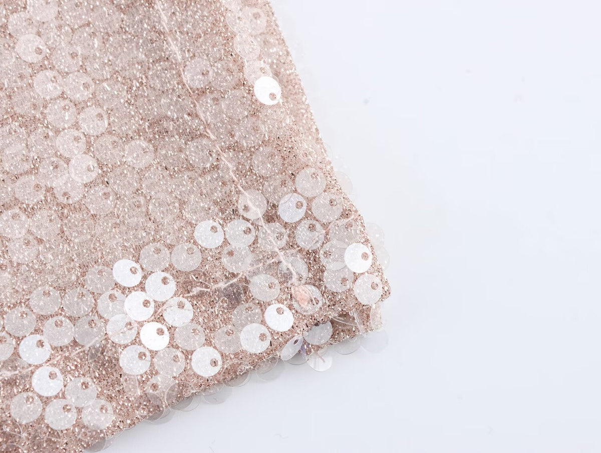 Women French Sequin Pleated Halter Dress