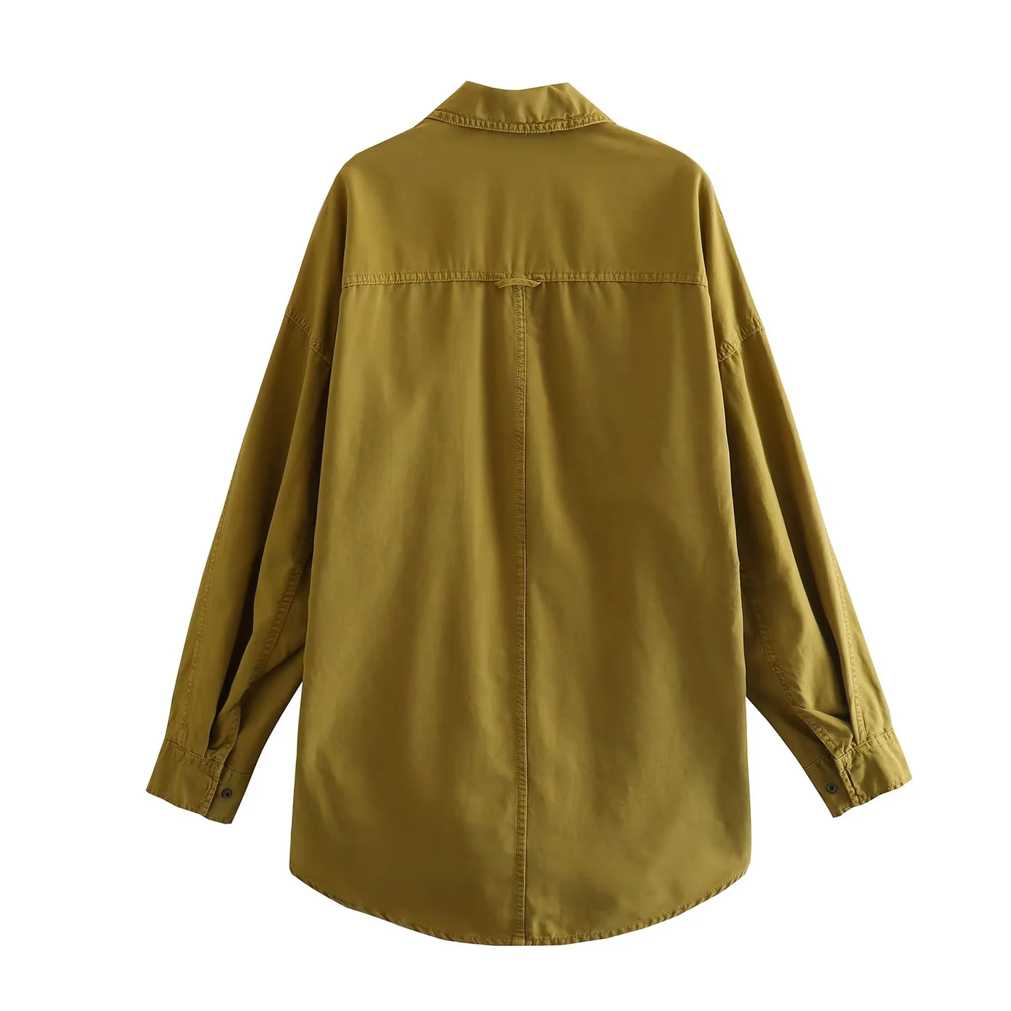 Spring Vintage Loose All Matching Collared Single Breasted Shirt Top