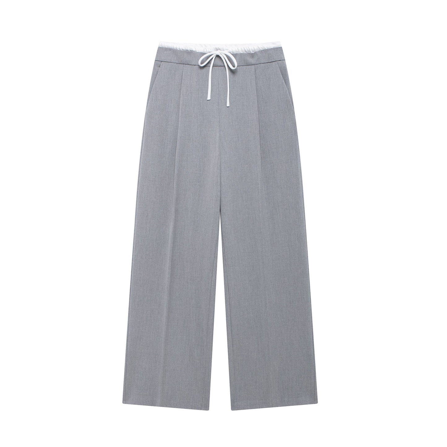 Spring Casual Double Layer Waist Wide Leg Pants