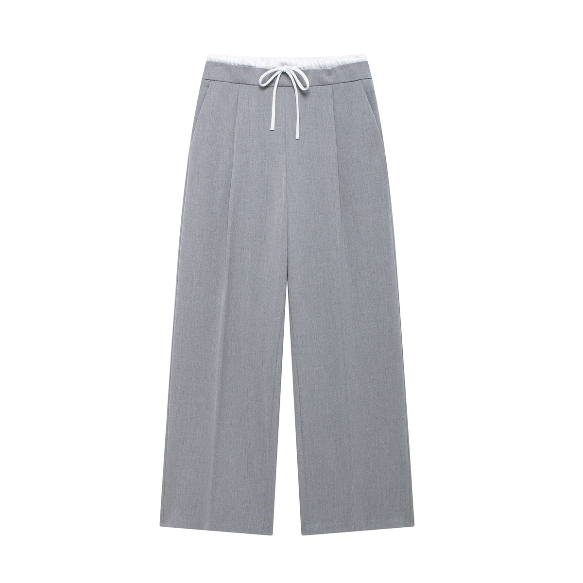 Spring Casual Double Layer Waist Wide Leg Pants