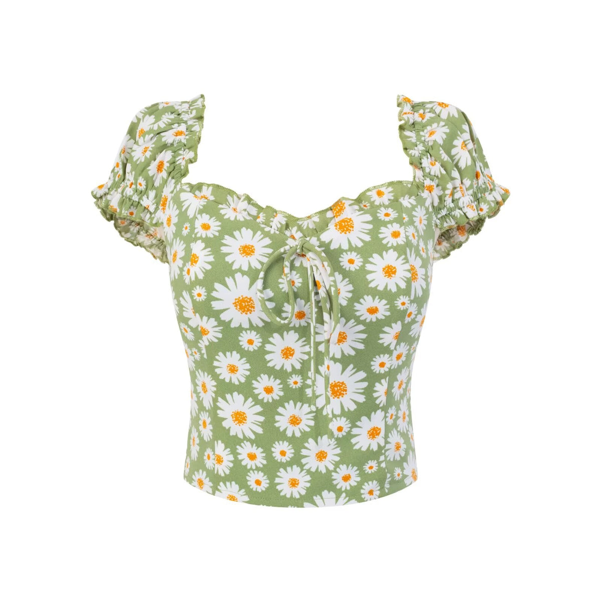 Sexy Backless Elastic Slim Fit SUNFLOWER Short Shirt Top