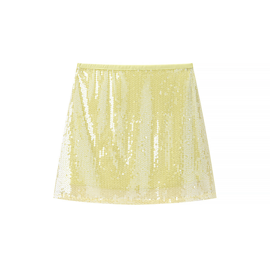 Women Clothing Sexy Sequined Narrow Waist Ultra Short Fashionable Skirt Hip Skirt