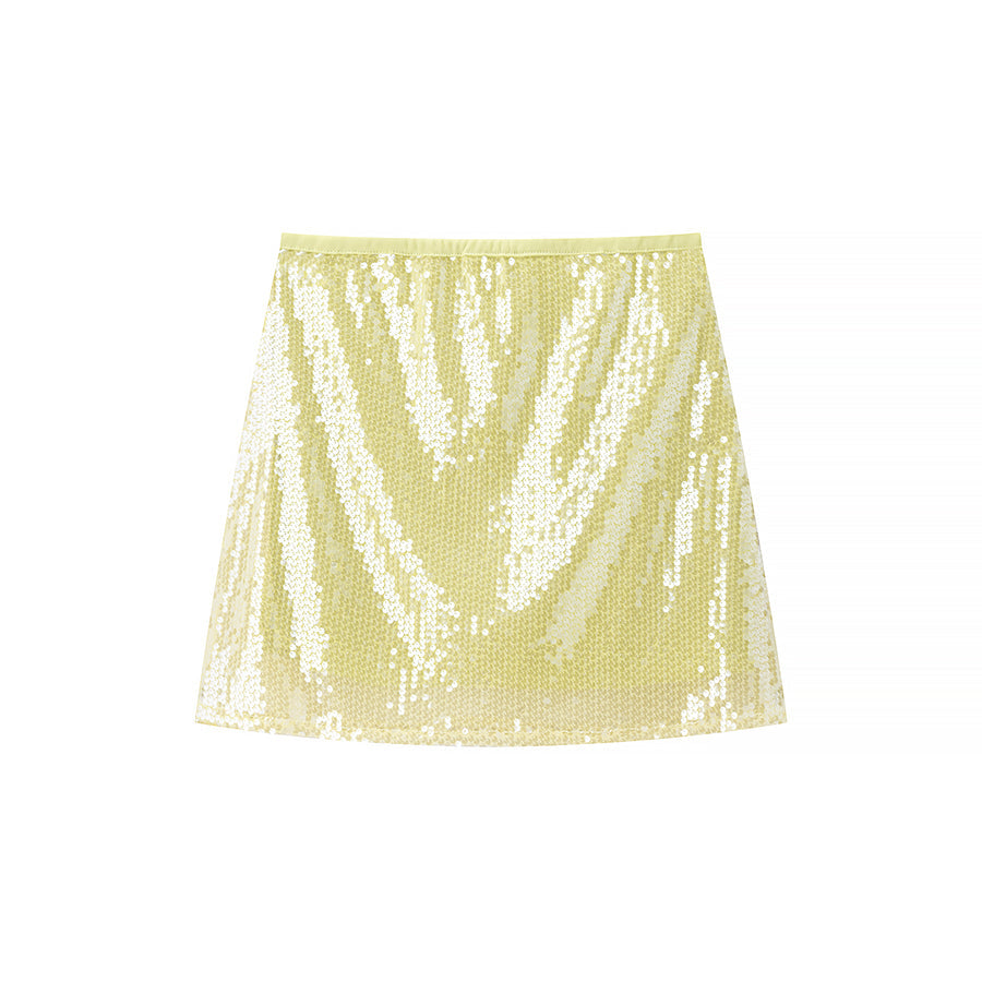 Women Clothing Sexy Sequined Narrow Waist Ultra Short Fashionable Skirt Hip Skirt