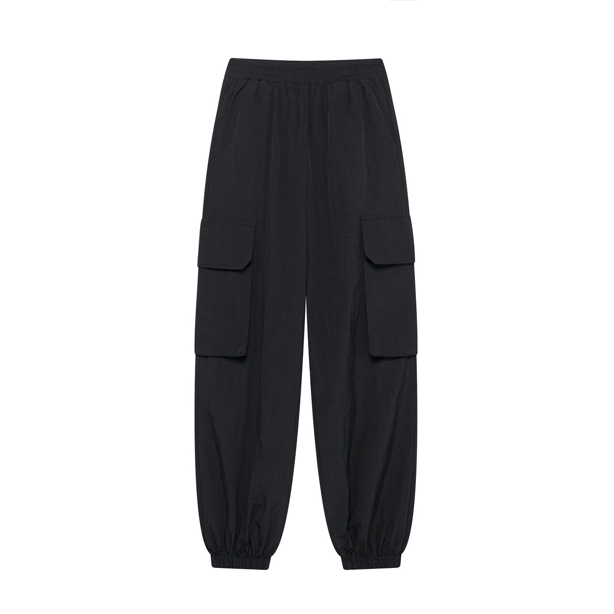 Spring Women Clothing Pocket Nylon Effect Tooling Jogger Pants