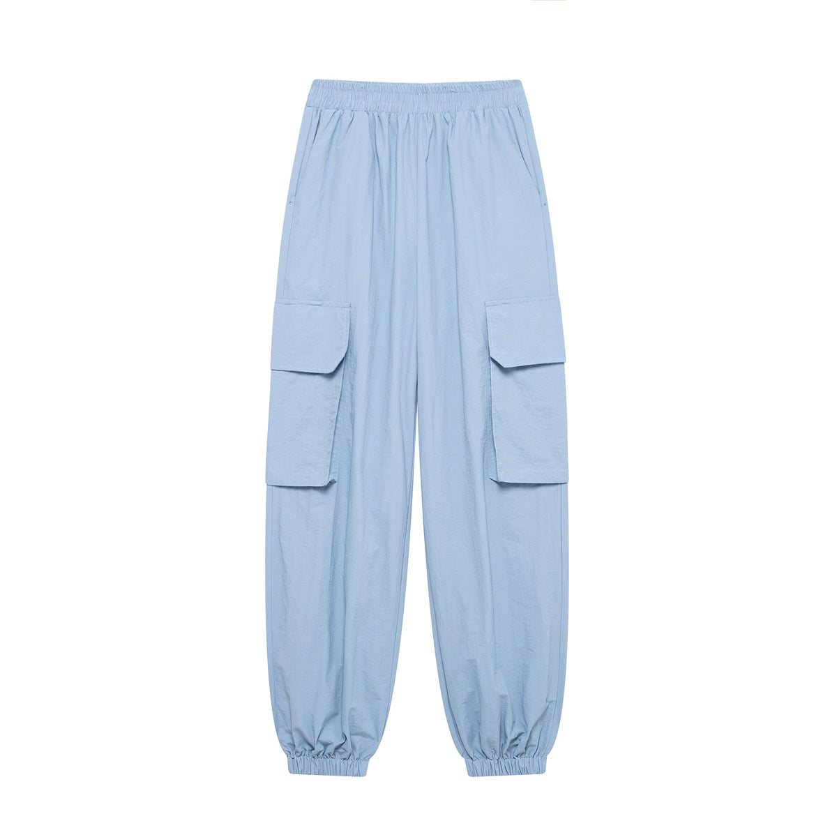 Spring Women Clothing Pocket Nylon Effect Tooling Jogger Pants