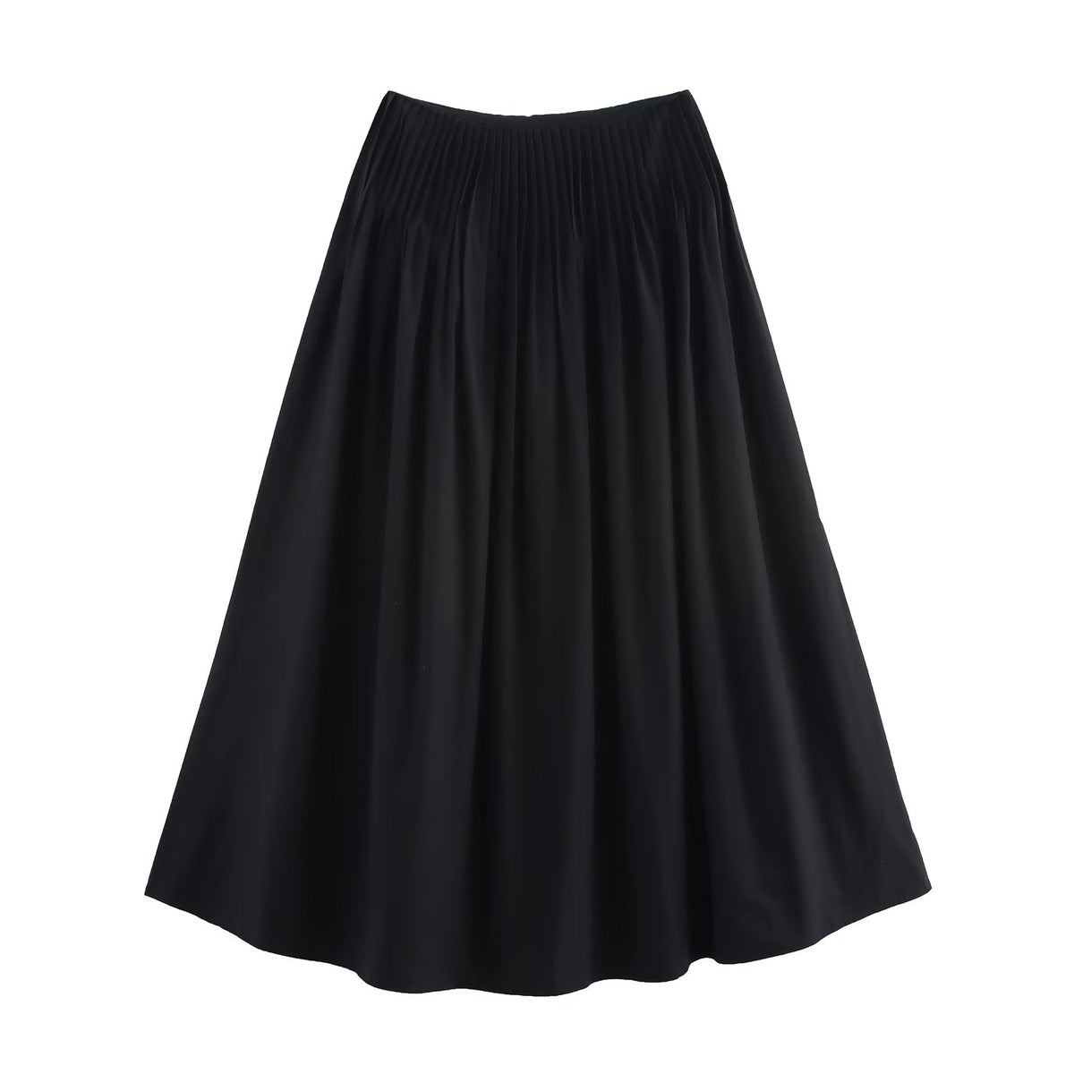 Spring Women Clothing All Match Waist Stripes Elastic Waist Big Hem Skirt