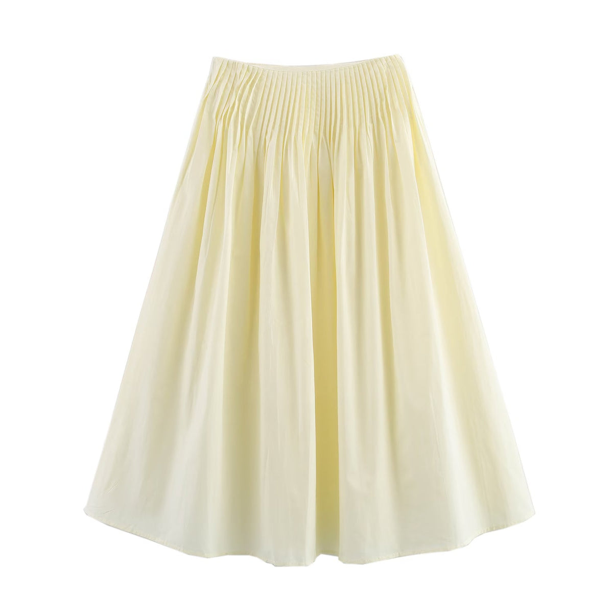 Spring Women Clothing All Match Waist Stripes Elastic Waist Big Hem Skirt