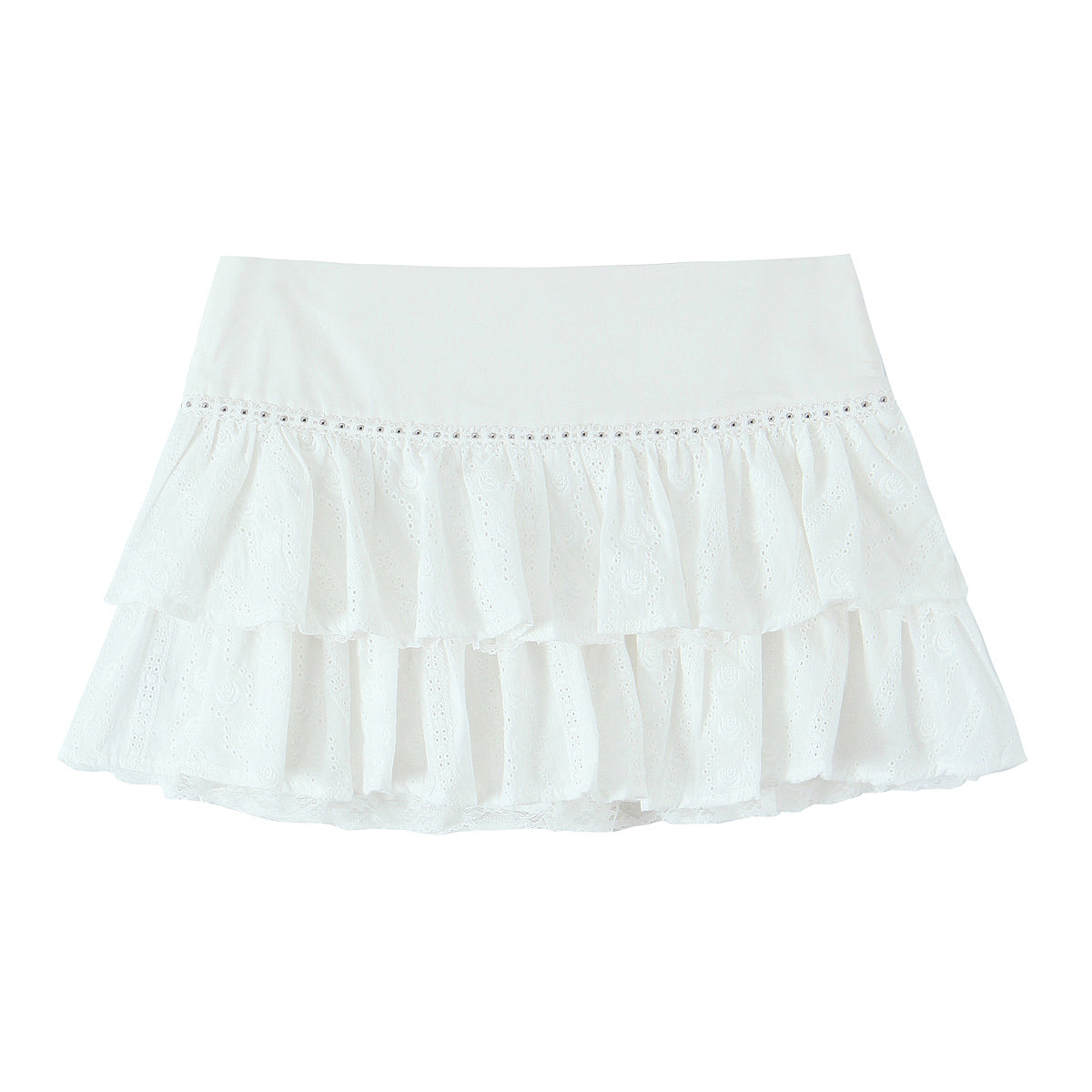 Spring French Sexy Sweet Embroidered Jacquard Stitching Lace Lace Cake Skirt Trousers Skirt