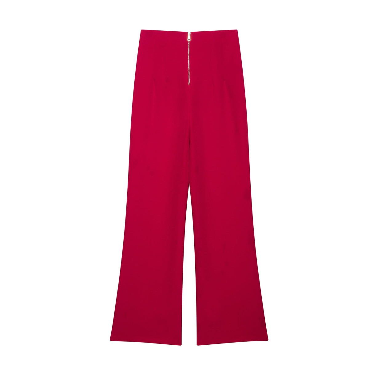 Spring Women Clothing Fashionable Temperamental All Match Zipper Ornament High Waist Flared Casual Trousers