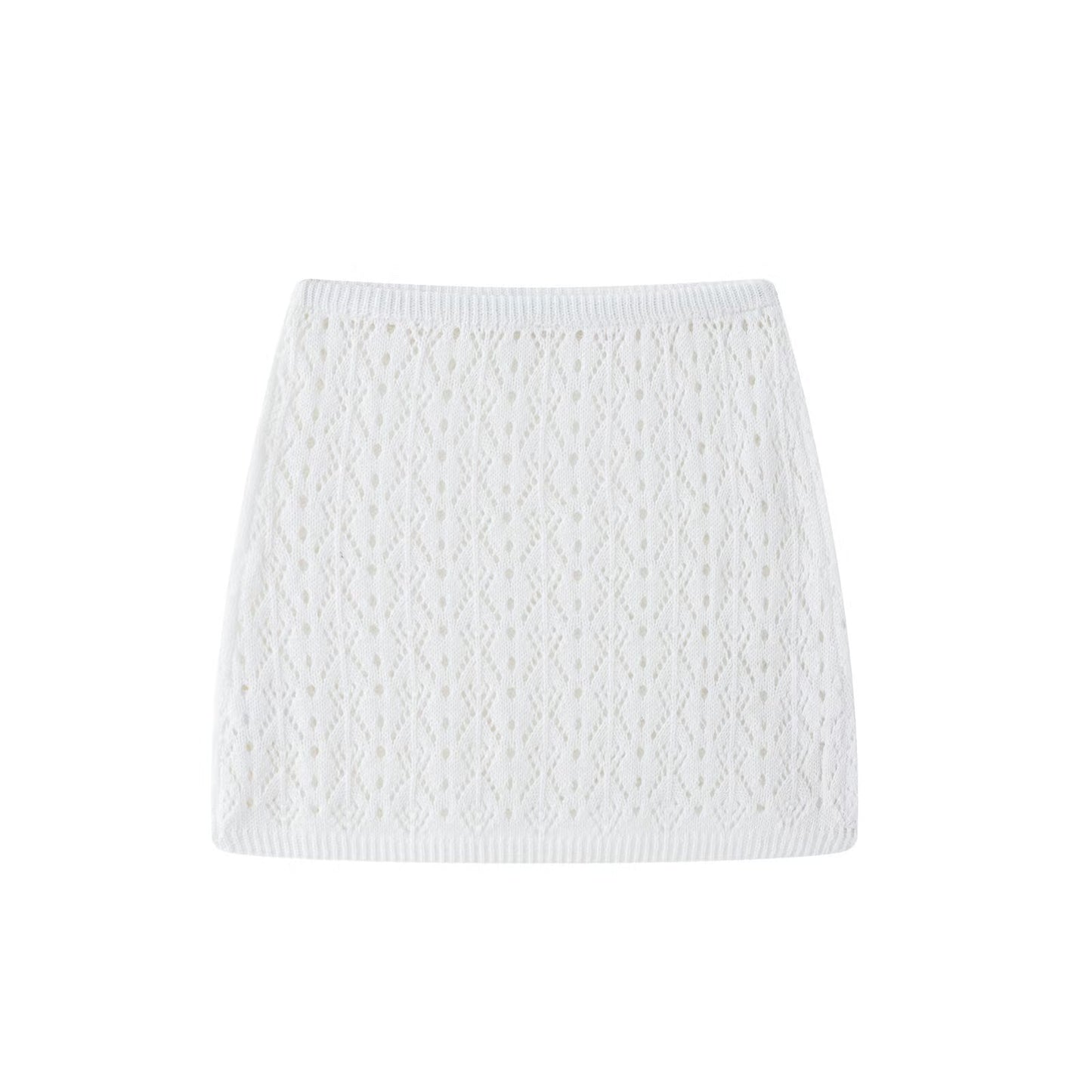 Women Clothing See through Hollow Out Cutout out Short Sexy Mid Length Skirt