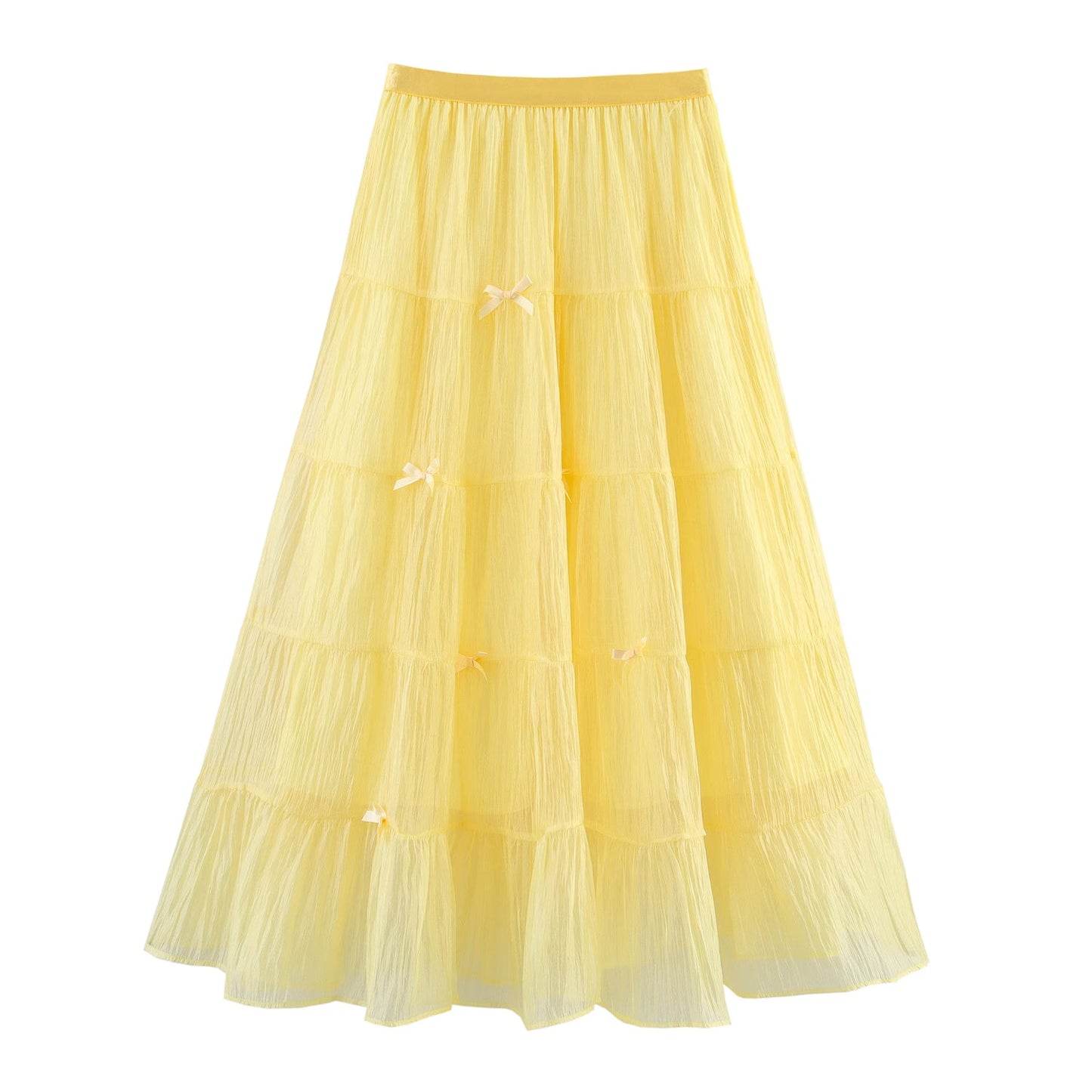 Spring Women Clothing Three Dimensional Bow Fairy Multi Layer Gauze Gauze Skirt Tiered Skirt
