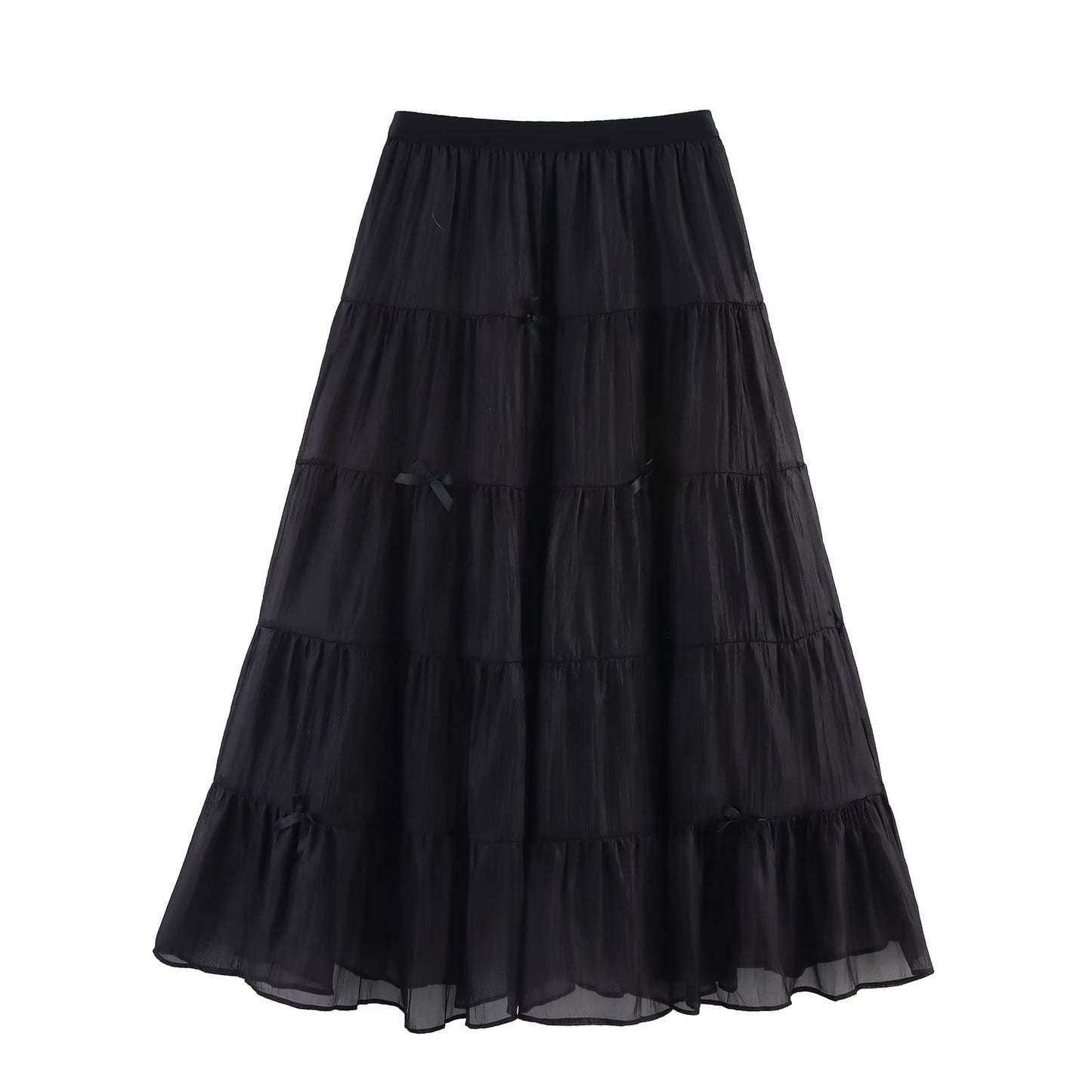Spring Women Clothing Three Dimensional Bow Fairy Multi Layer Gauze Gauze Skirt Tiered Skirt