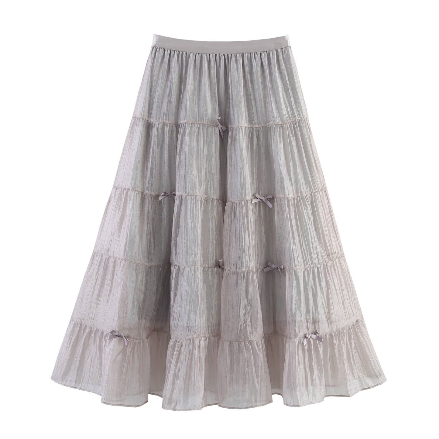 Spring Women Clothing Three Dimensional Bow Fairy Multi Layer Gauze Gauze Skirt Tiered Skirt