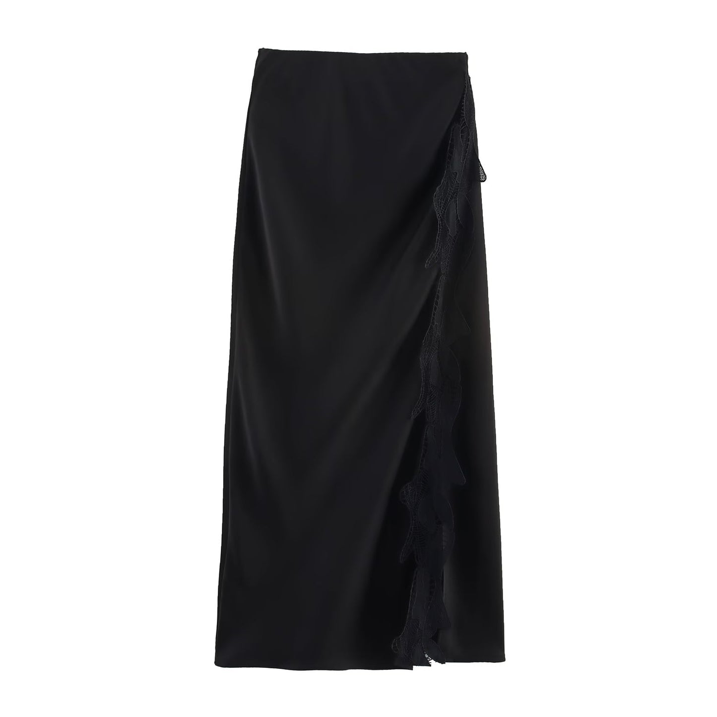 Skirt High Waist Slimming A line Skirt Women Hip Wrapped Skirt Lace Satin