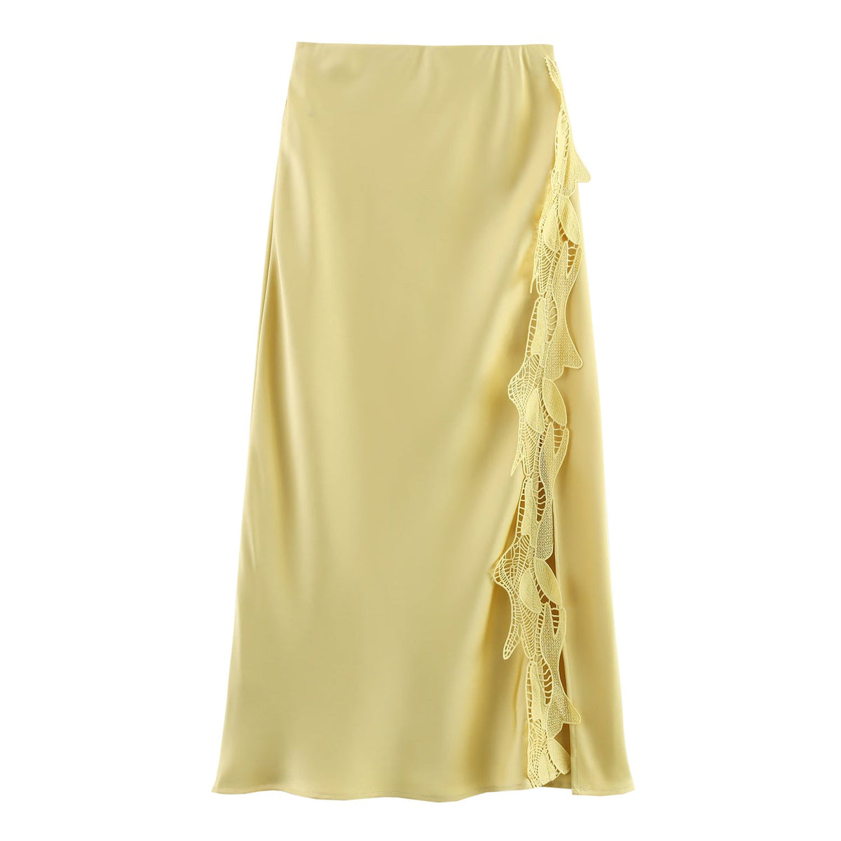 Skirt High Waist Slimming A line Skirt Women Hip Wrapped Skirt Lace Satin