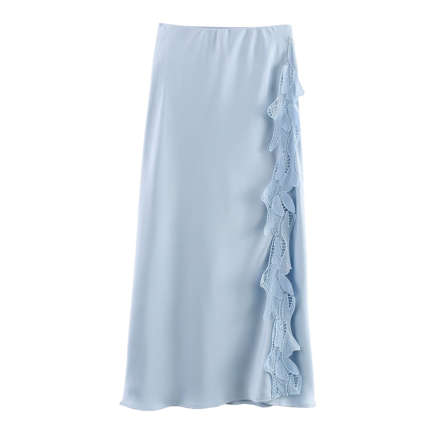 Skirt High Waist Slimming A line Skirt Women Hip Wrapped Skirt Lace Satin