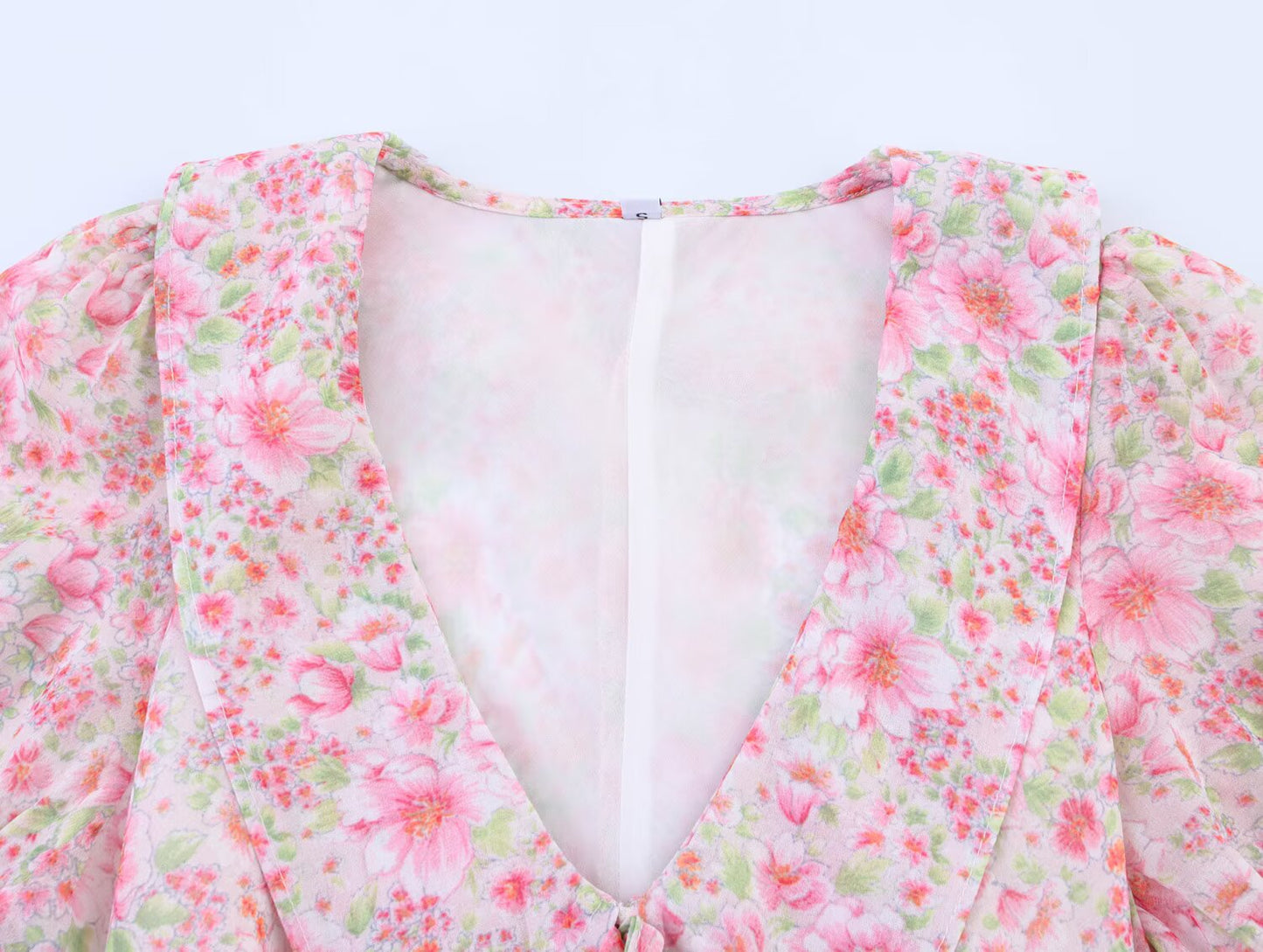 Summer Women Clothing Small round Collared Printing Short Dress