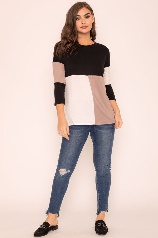 Plus Color Block Tunic