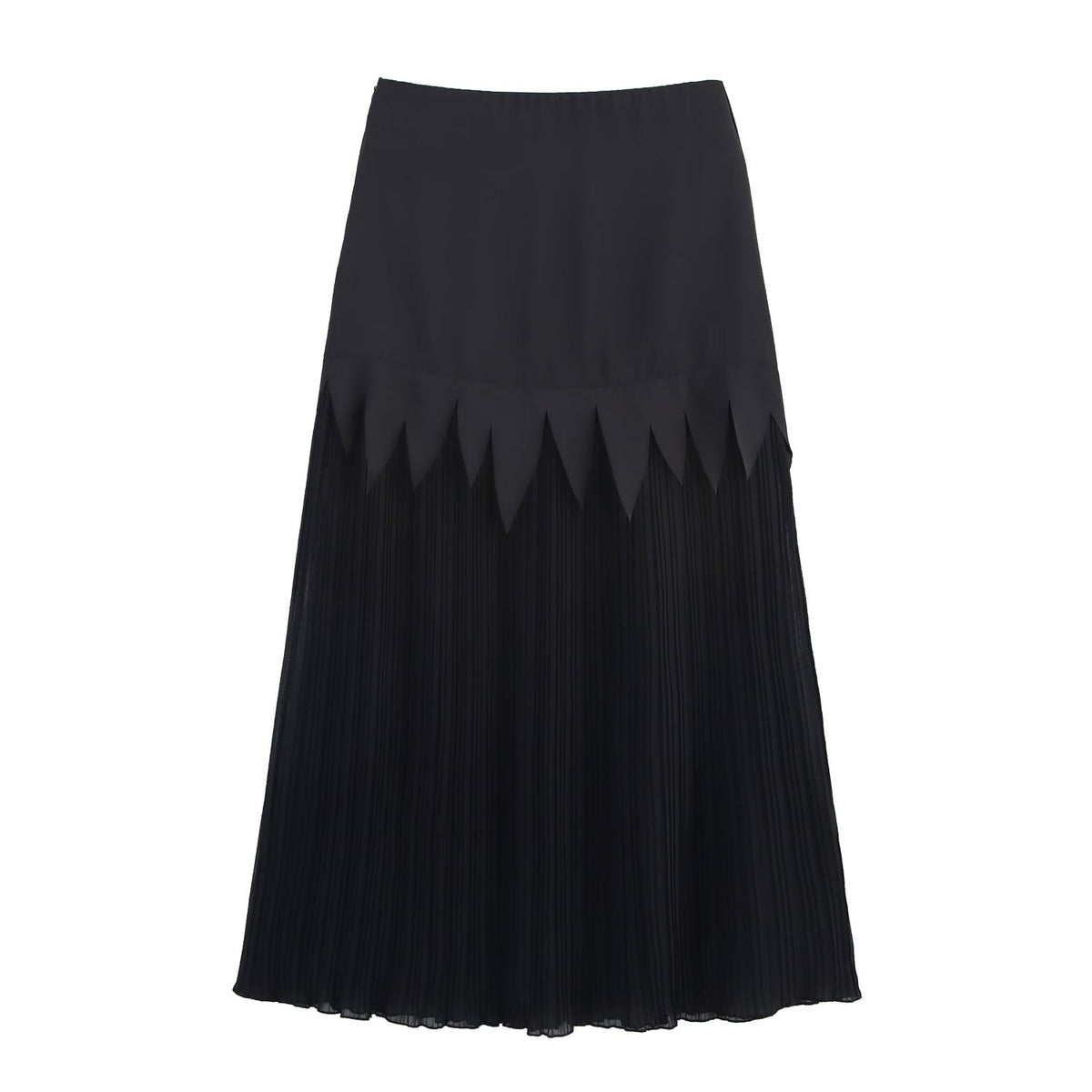 Women Clothing Summer Acetate Satin Chiffon Slimming Patchwork Pleated Pleated Skirt Long Skirt