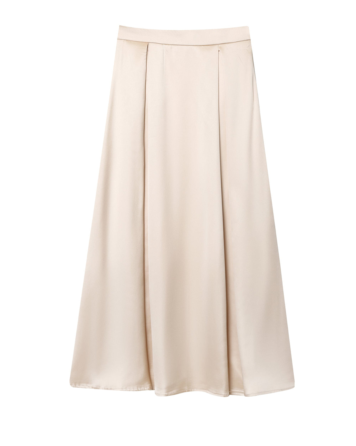 Autumn Silk Satin Texture High Waist Ethereal Swing Midi Skirt Skirt Elegant