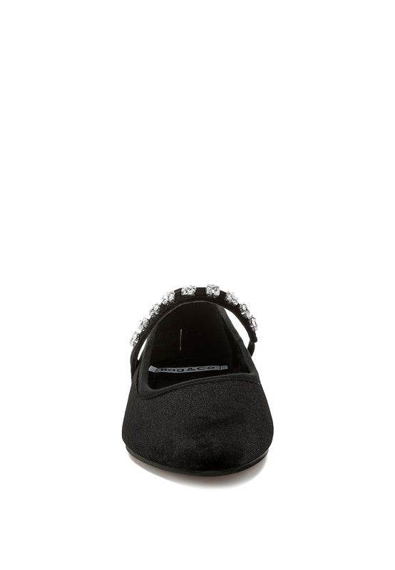 Aralia Velvet Mary Jane Ballerinas