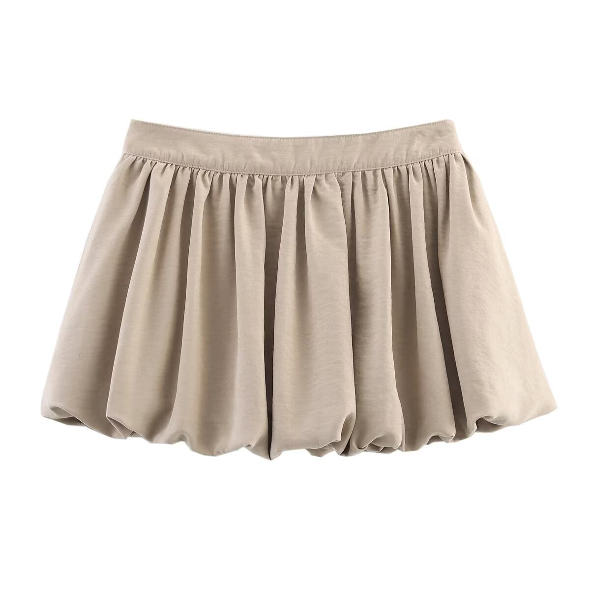 Women Clothing Summer Elastic Waist Pleated Lantern Skirt