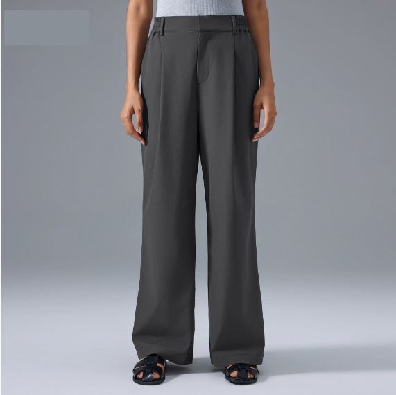 High Waist Drooping Wide Leg Pants Women Casual All Matching Commuting Figure Flattering Quick Drying Breathable Straight Leg Pants