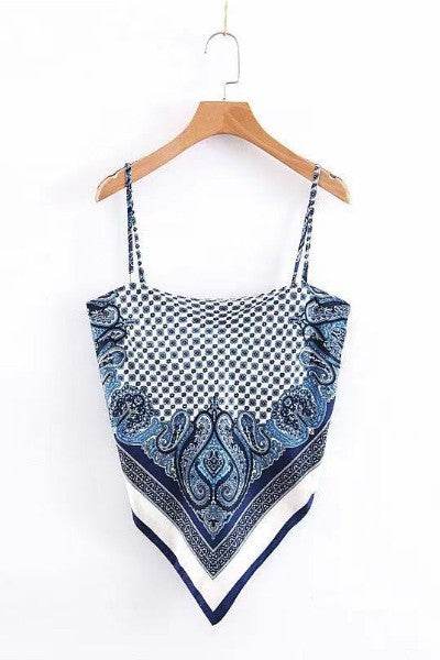 Cropped scarf tank top