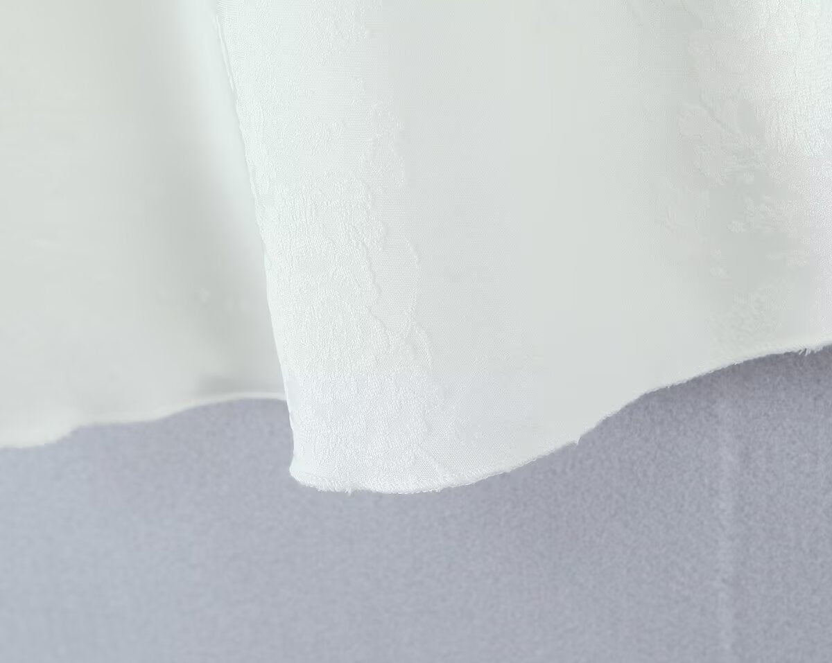 Women Clothing Western French Jacquard Satin Skirt