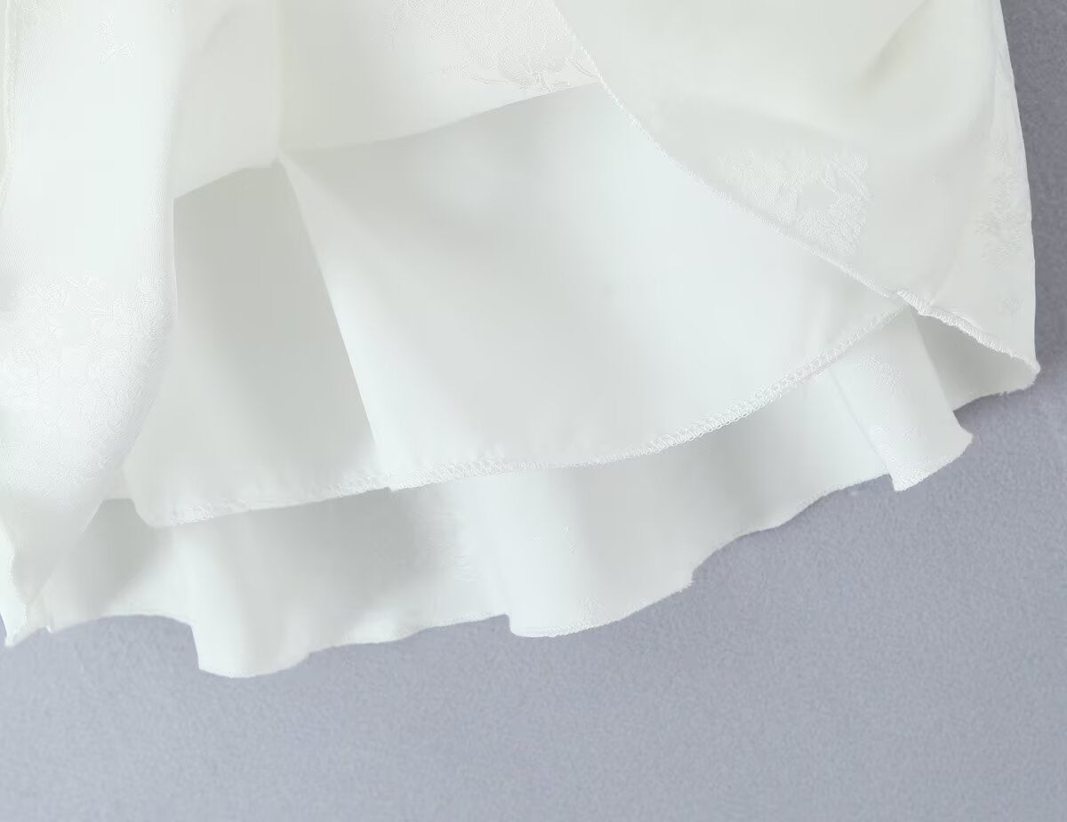 Women Clothing Western French Jacquard Satin Skirt