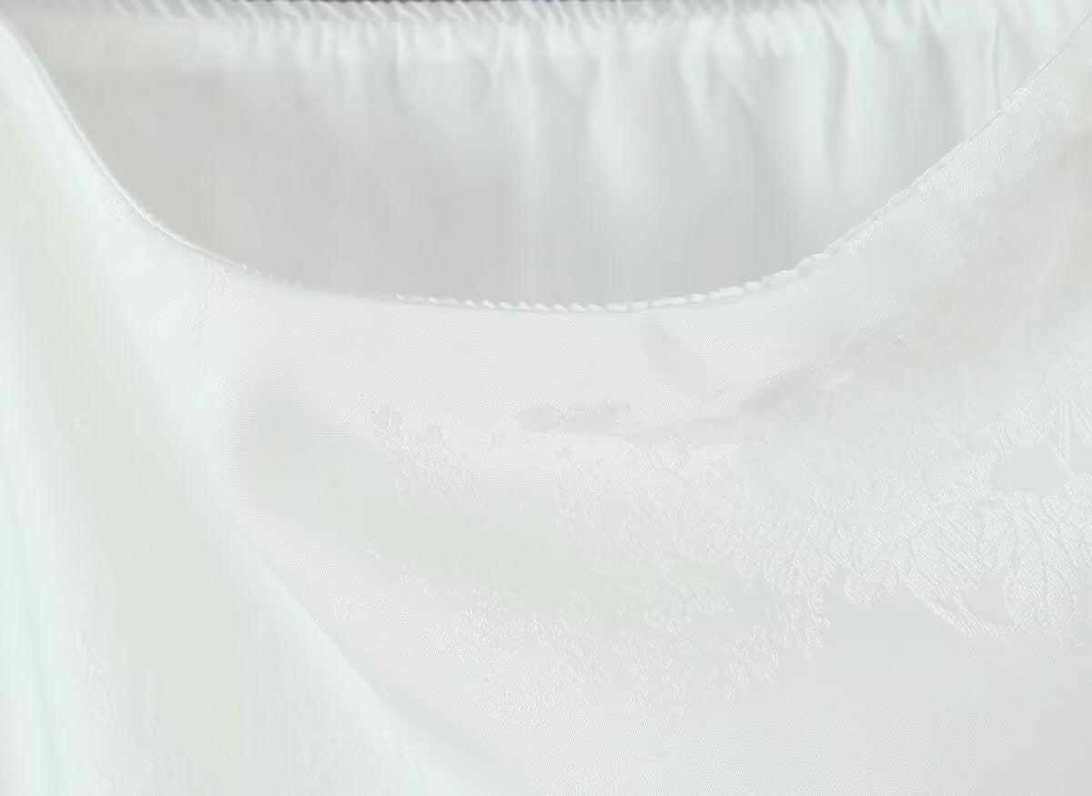 Women Clothing Western French Jacquard Satin Skirt