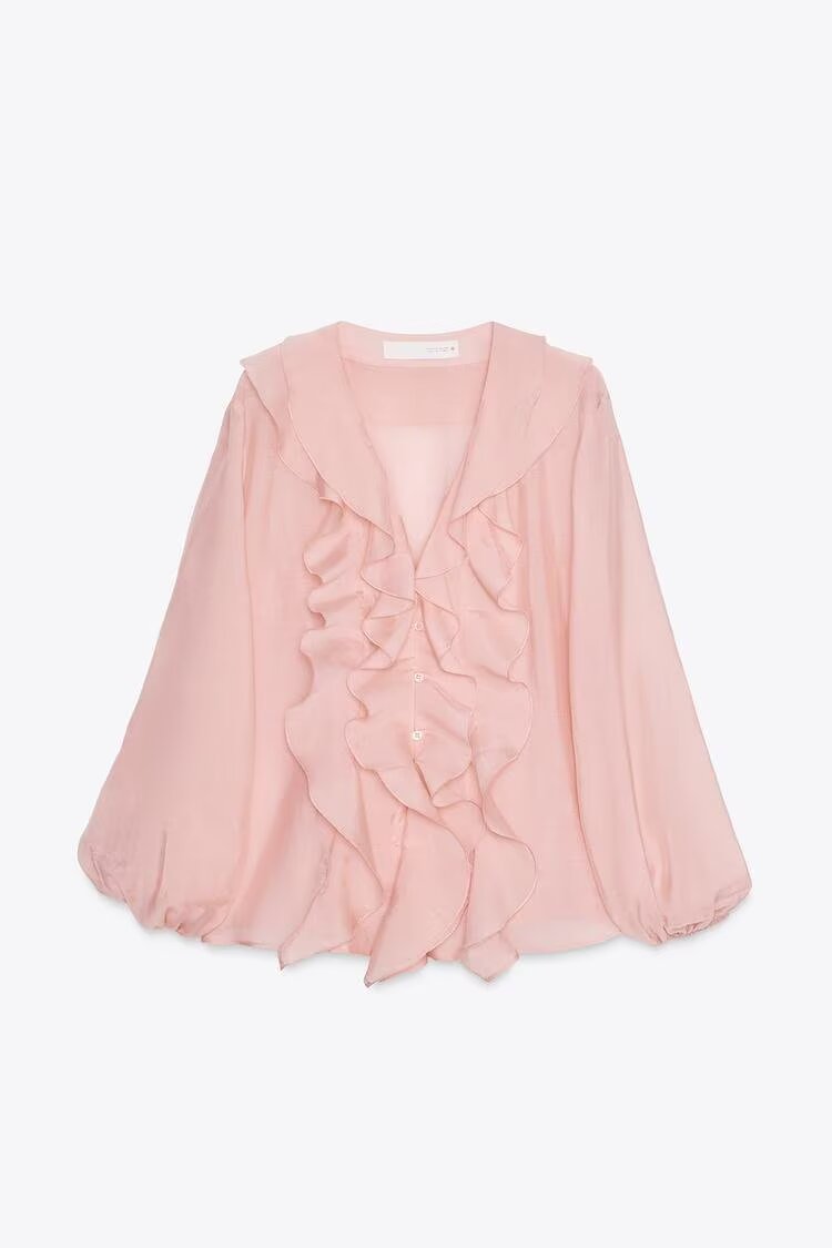 Women Laminated Decoration Long Sleeve Shirt