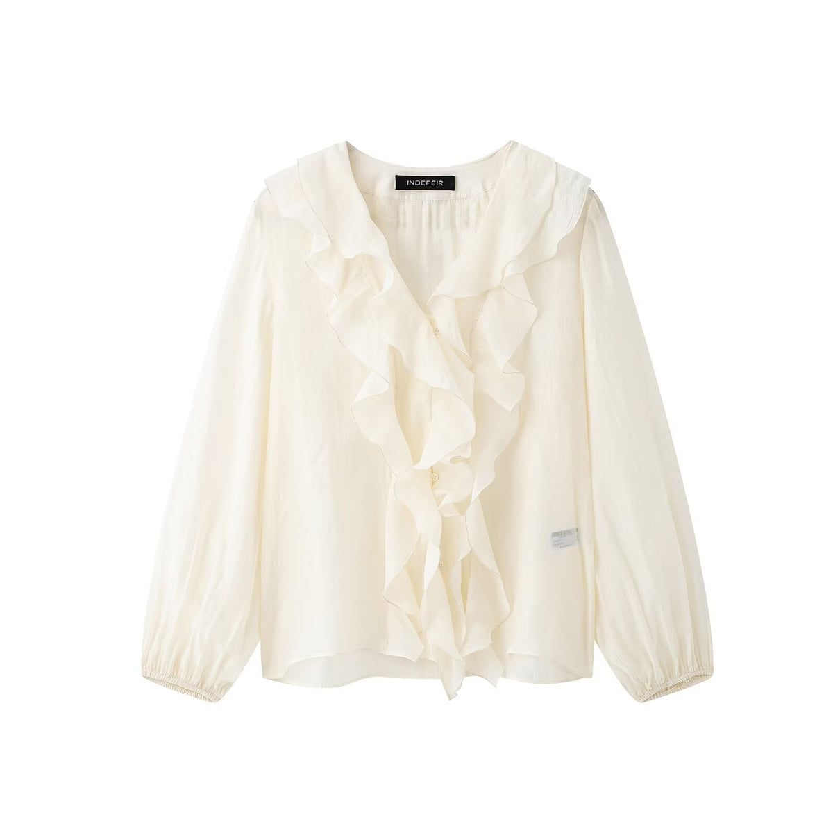 Women Laminated Decoration Long Sleeve Shirt