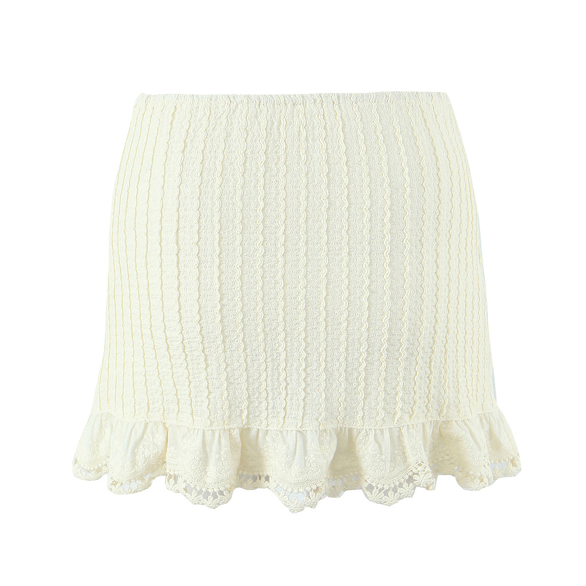 Homemade White Lace Lace Skirt Summer Slimming Knitted Hip Skirt