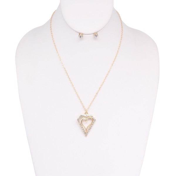 Heart Pendant necklace set