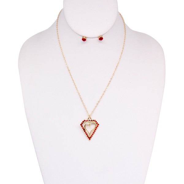 Heart Pendant necklace set