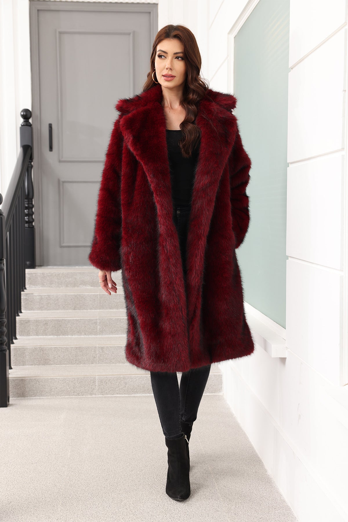 Long Women Clothing Faux Fur Coat Thickened Young Fur Coat Fashionable Jacket