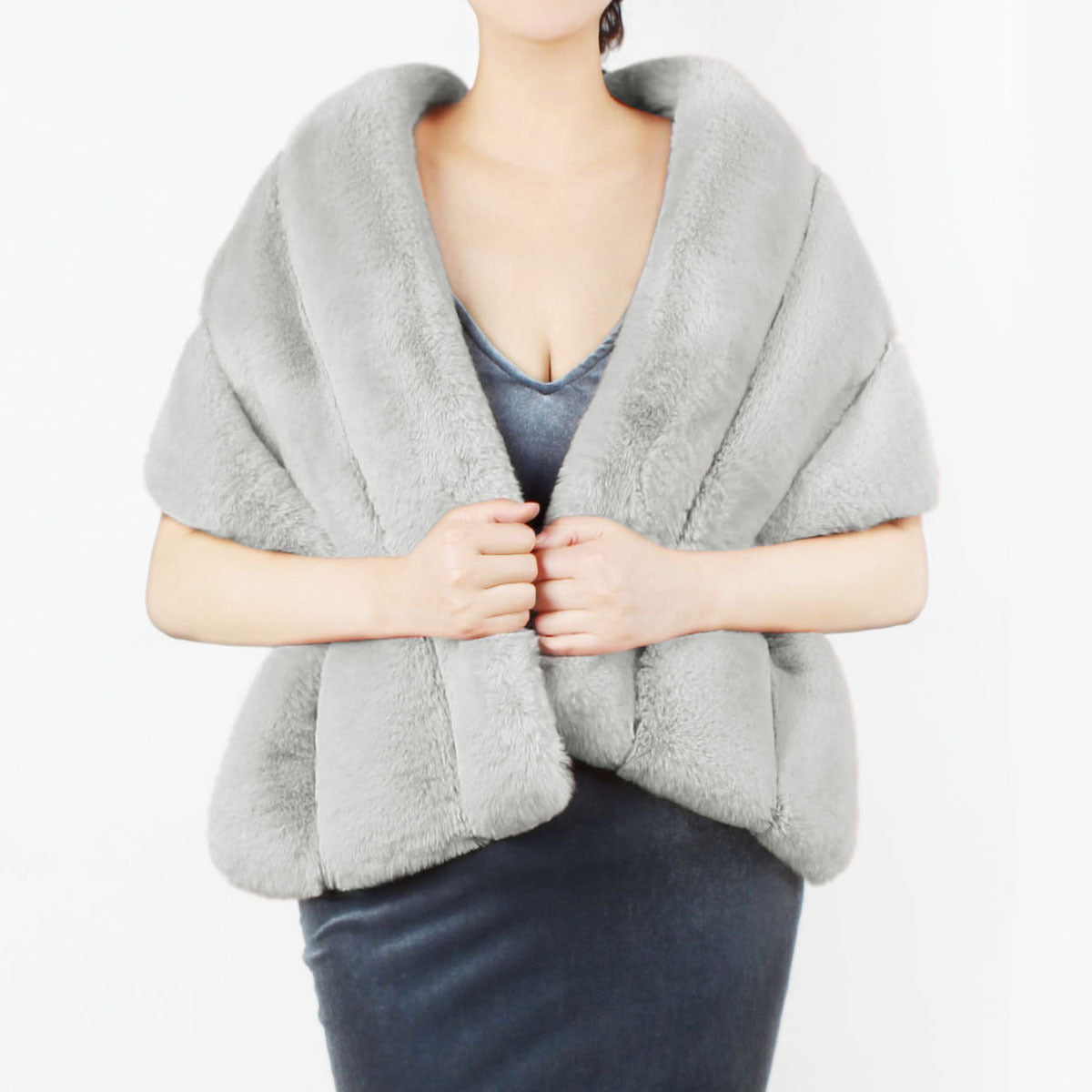 Autumn Winter Real Shot Faux Fur Shawl Fur Cape Women Jackets Shoulder