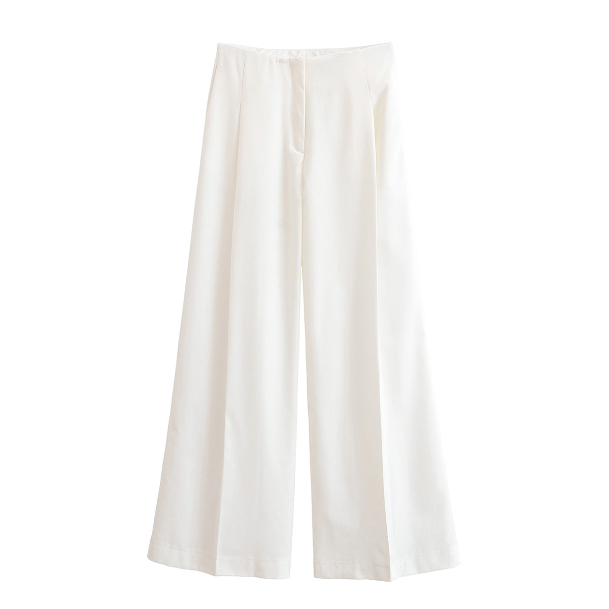 Early Autumn Women Clothing Commuting Casual Solid Color Simple Loose Figure Flattering Straight Wide Leg Pants
