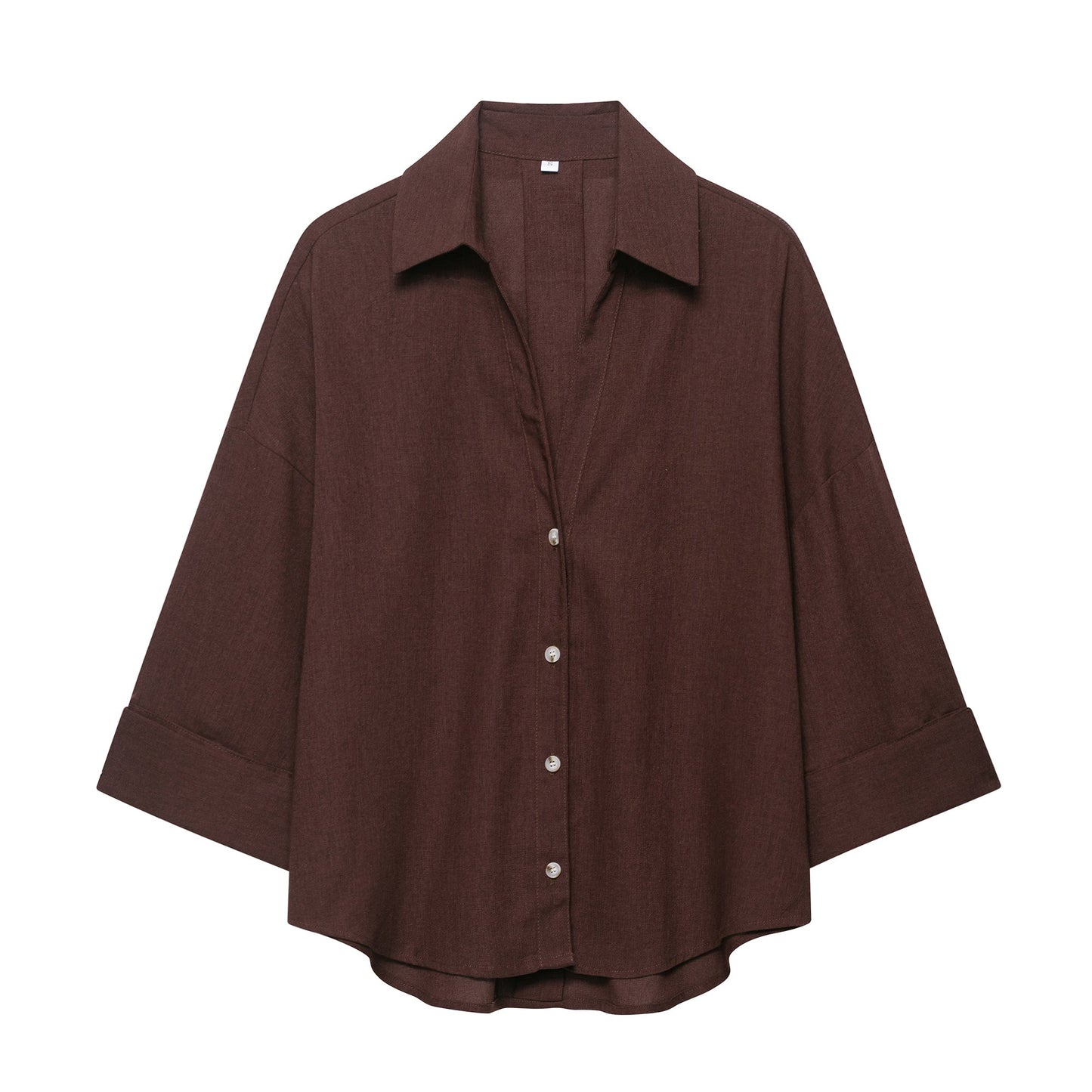 Summer Women Clothes Linen Blended Wide Sleeve Shirt