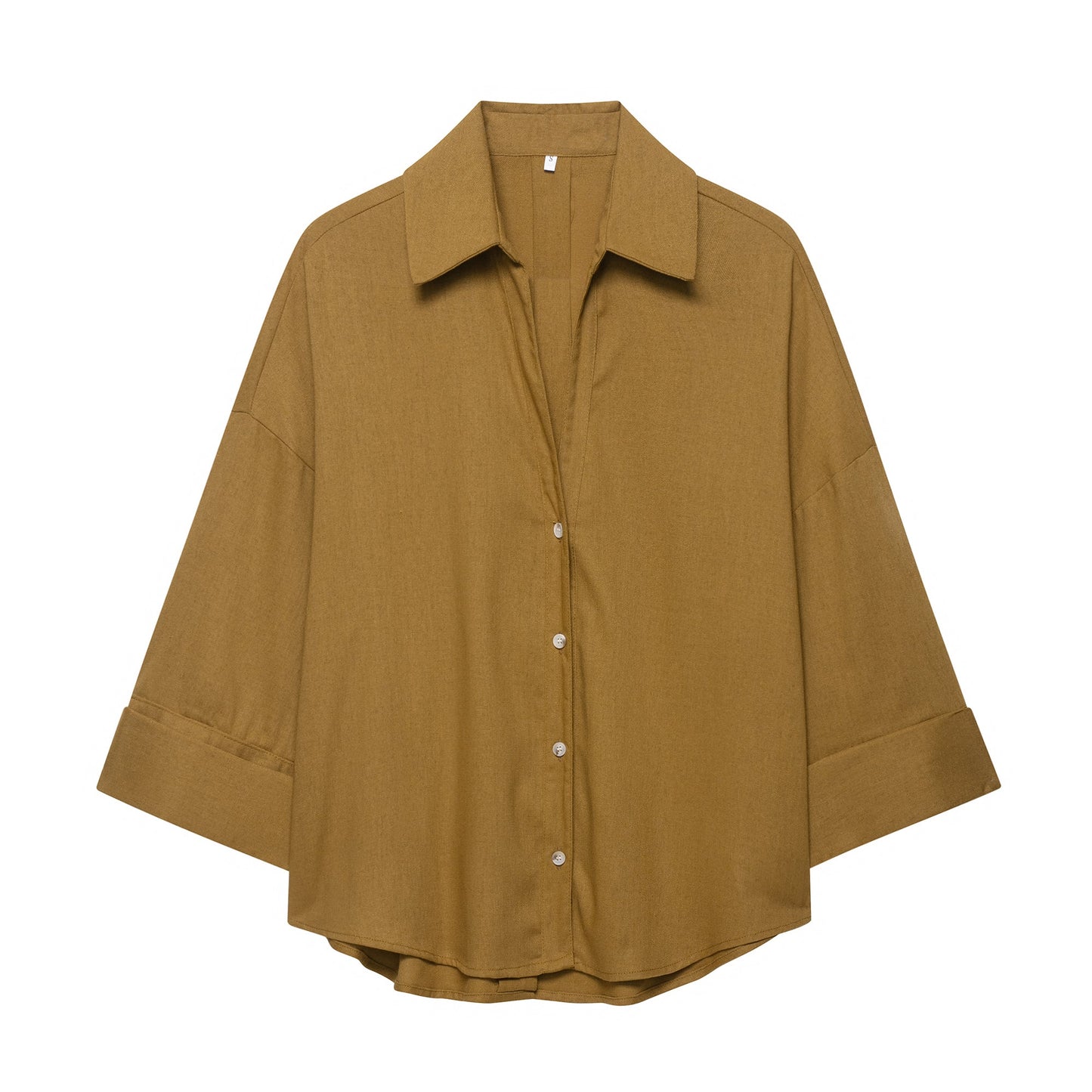 Summer Women Clothes Linen Blended Wide Sleeve Shirt