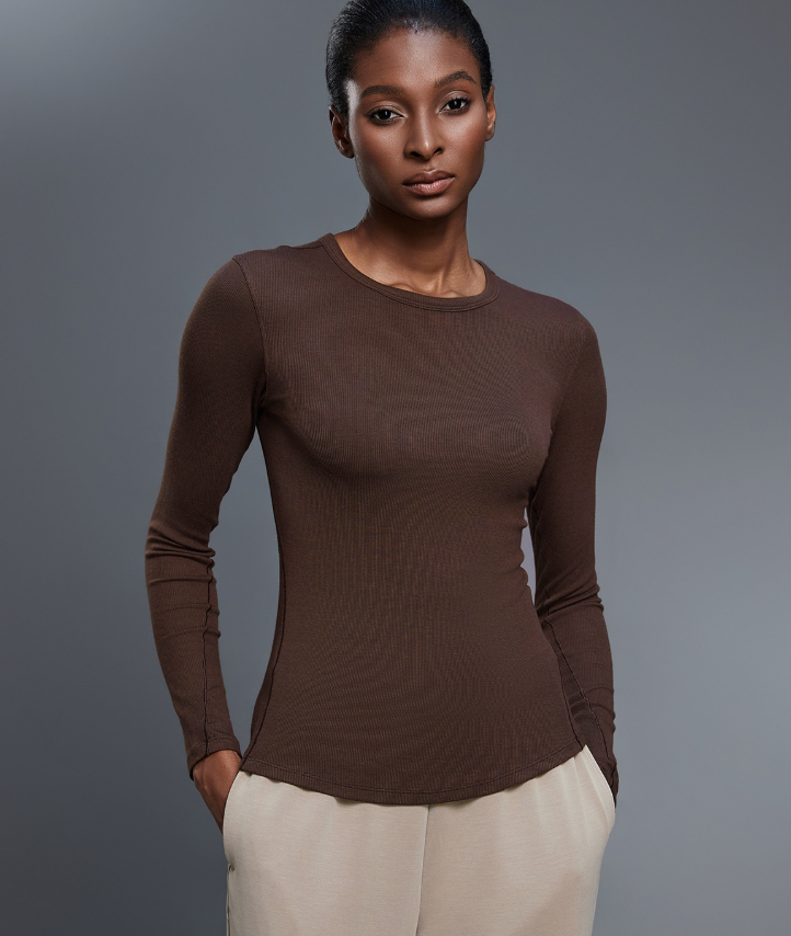 Soft Skin Friendly Sports T shirt Women Elastic Slim Fit Slimming Fitness Yoga Wear Long Sleeved Top