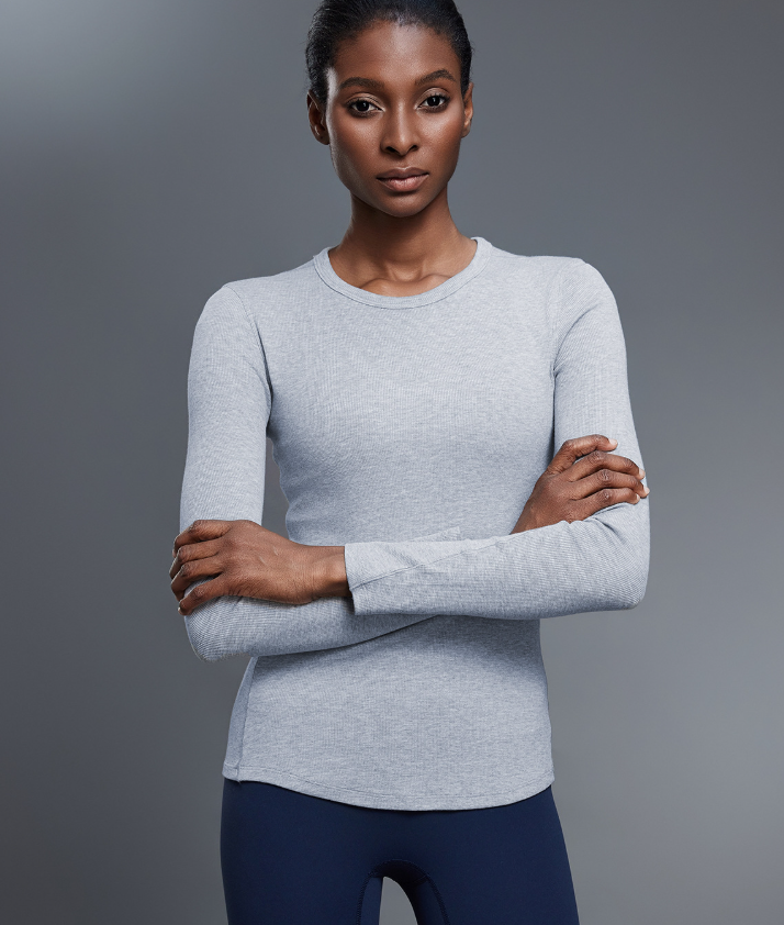 Soft Skin Friendly Sports T shirt Women Elastic Slim Fit Slimming Fitness Yoga Wear Long Sleeved Top