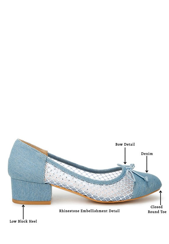 Orami Rhinestone Detail Denim Ballerinas