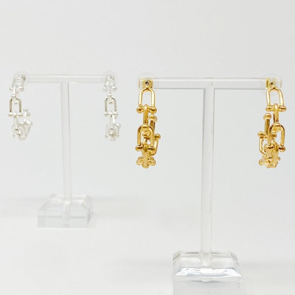 Chained Link Hoop Earrings