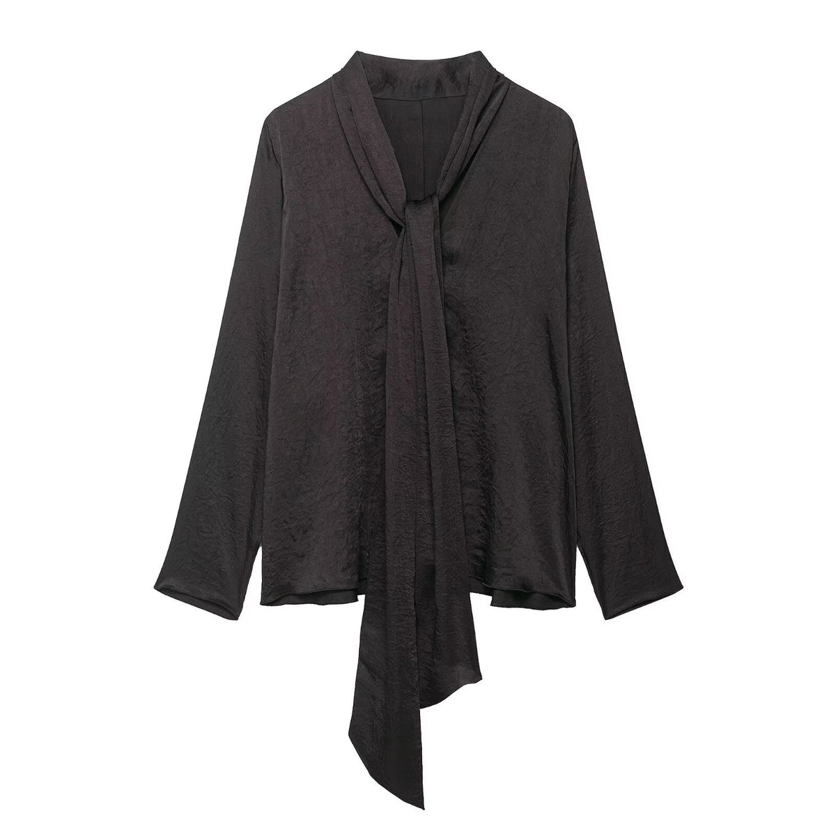 Summer Bow Tie Collar Long Elegant Loose Shirt Women