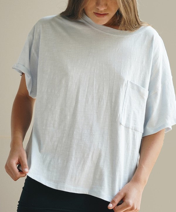 POCKET OVERSIZE CROP T