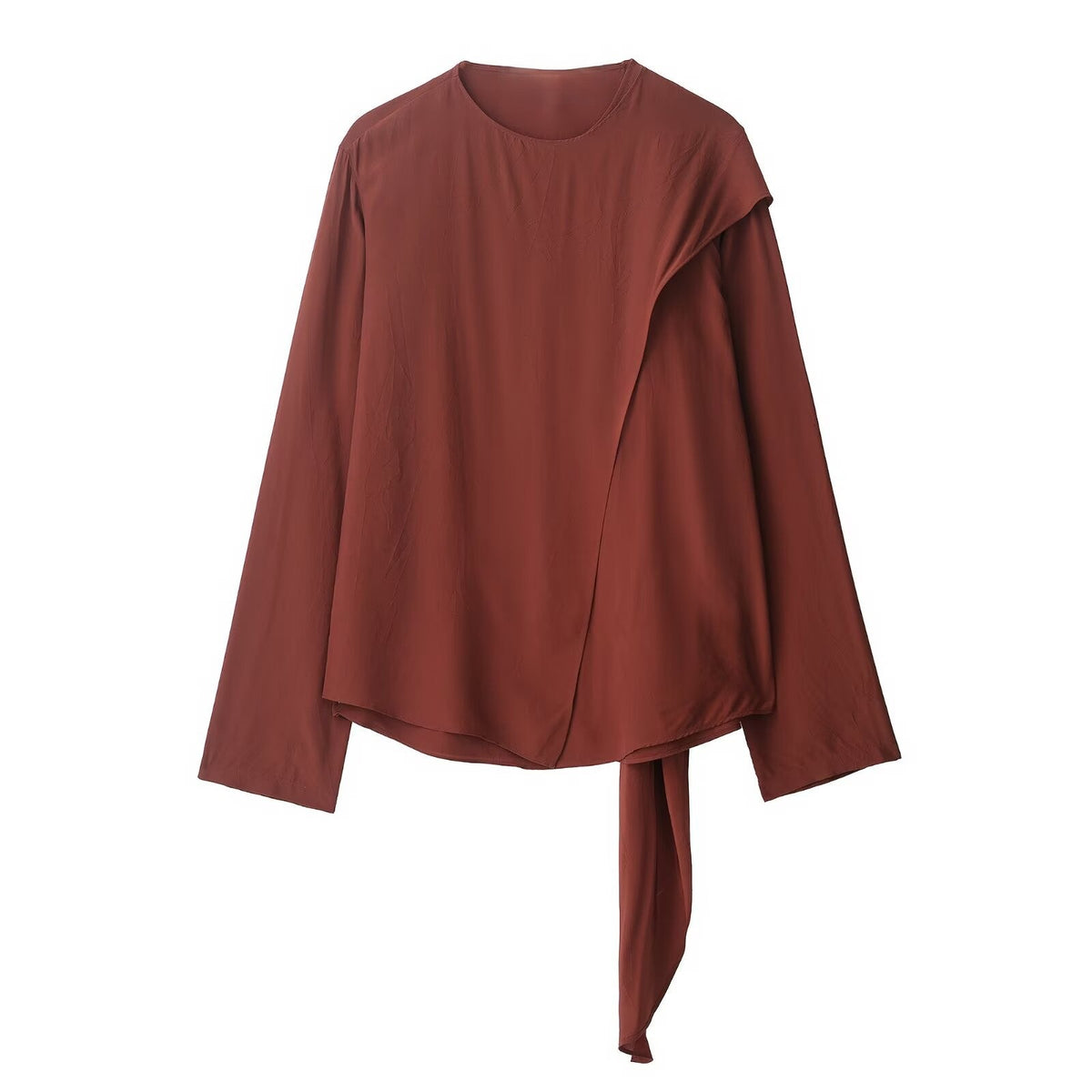 Fashionable Elegant Women Clothing Bow Tie Neckline Elegant Smock Top Shirt